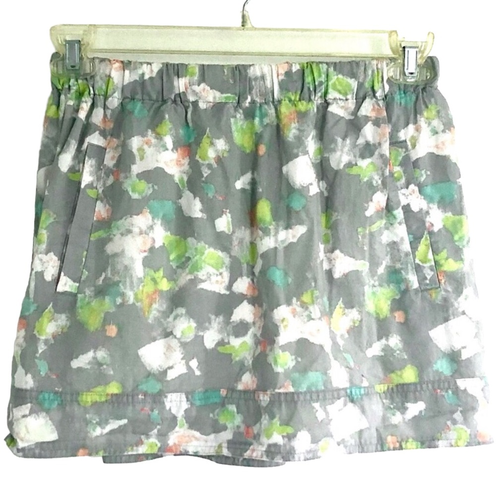 J. Crew Women’s Abstract Painterly Print Elastic Waist Cotton Mini Skirt Size XS